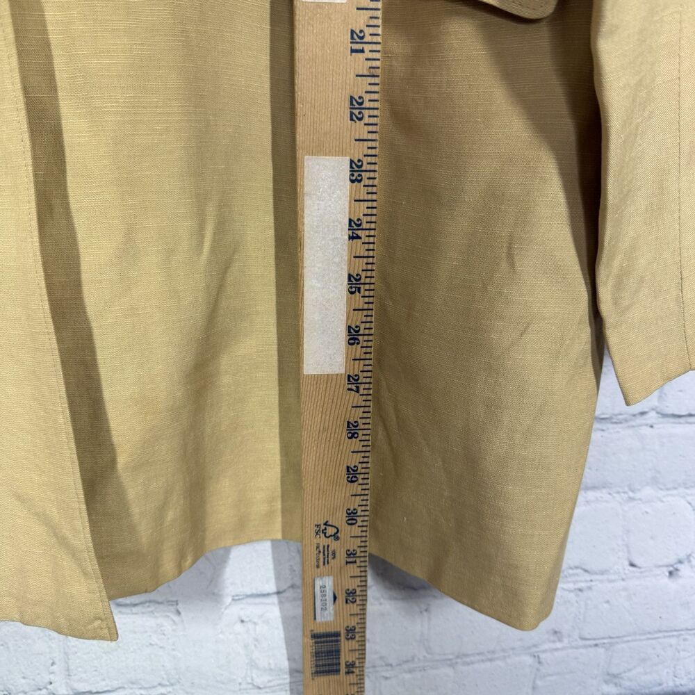 Terry Lewis Silk Linen Blazer Womens 1X Tan Beige Lightweight Oversized Jacket - Picture 10 of 11